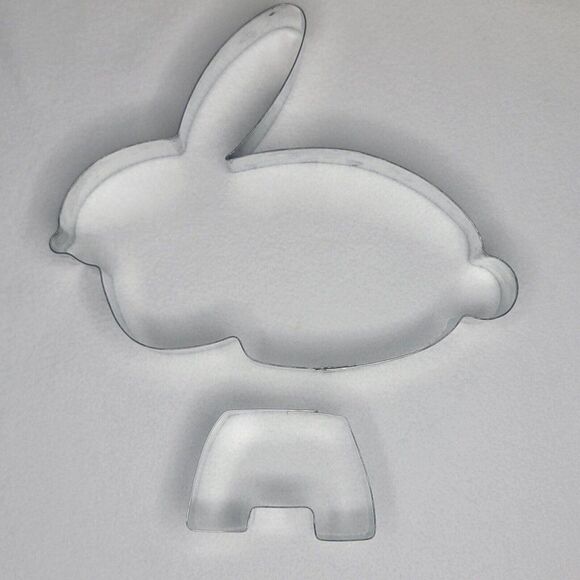 Vintage Fox Run Metal Bunny Cookie Cutter & Stand Original Box Made in USA GUC - Picture 6 of 9